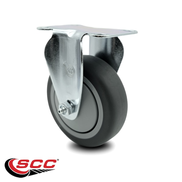 4 Inch Thermoplastic Rubber Wheel Rigid Top Plate Caster